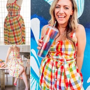 Christopher John Rogers x Target Plaid Dress Sz 6